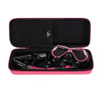 Tourmate Hard Storage Case for Snorkel Set - Shockproof EVA Travel Box Compatible with Greatever/Ezire/Aegend/Dry Scuba Diving Mask - with Saltwater Care Reminder (Case Only, Magenta)