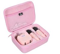 Tourmate Hard Storage Case for YLL/zicor/Kinglucky/CscyyAmz/IROO Kids Karaoke Machine,PU Travel Case for Portable Bluetooth Speaker Two Microphones (Only Case) (Pink)