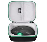 Tourmate Hard Travel Case For Logitech Ergo M570 M575 M575S MX Ergo S Nulea M501 M509 Wireless Trackball Mouse (Case Only) (Oxford Black And Green)