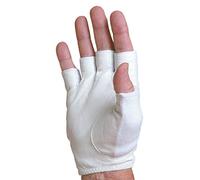 Tourna Tennis Glove-Mens Half, Finger-Medium-Right, White, Model Number: TGH-M-M-R