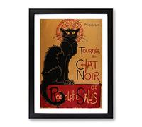 Tournee Du Chat Noir Cat Vol.1 By Theophile Steinlen Classic Painting Framed Print | A2 Black Framed Wall Art | Ready to Hang | Classic Animal Picture | Living Room Bedroom Lounge Office