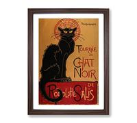 Tournee Du Chat Noir Cat Vol.1 By Theophile Steinlen Classic Painting Framed Wall Art Print, Ready to Hang Picture for Living Room Bedroom Home Office Décor, Walnut A2 (64 x 46 cm)