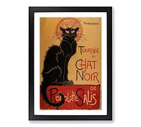 Tournee Du Chat Noir Cat Vol.1 by Theophile Steinlen Framed Print | A2 Black Framed Wall Art | Ready to Hang | Modern Animal Picture | Living Room Bedroom Lounge Office