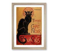 Tournee Du Chat Noir Cat Vol.1 by Theophile Steinlen Framed Print | A2 Oak Framed Wall Art | Ready to Hang | Modern Animal Picture | Living Room Bedroom Lounge Office
