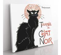 Tournee Du Chat Noir Cat Vol.2 by Theophile Steinlen Classic Painting Canvas Wall Art Print Ready to Hang, Framed Picture for Living Room Bedroom Home Office Décor, 50x50 cm (20x20 Inch)