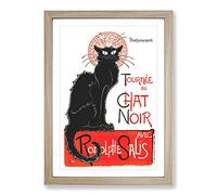 Tournee Du Chat Noir Cat Vol.2 by Theophile Steinlen Framed Print | A2 Oak Framed Wall Art | Ready to Hang | Modern Animal Picture | Living Room Bedroom Lounge Office