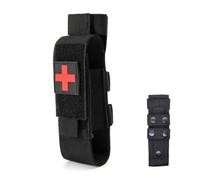Tourniquet Holder Portable Tourniquet Pouch with Removable Medic Patch Molle Tourniquet Holder Elasticated Tourniquet Holder Molle for Hiking Camping Climbing Black 7.5*1.6*1.6inchTourniquet Ho