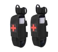 Tourniquet Pouch, 2Pcs 6x2" Waterproof 600D Oxford Fabric Tourniquet Holder, Lightweight Multi-Use Empty Compact Medical Pouch for Camping Hiking Home Travel, Black