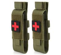 Tourniquet Pouch Waterproof Tourniquet Holder 2Pcs Multi-Use Empty Compact Pouch for Camping Hiking Home Travel Green