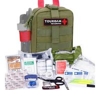 TOUROAM IFAK Trauma First Aid Kit, Micro Rip Away Molle Med Pouch, Fully Stocked Small Tactical Medical Bag with Tourniquet for Military Camping Hiking