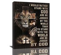 Tourrest Jesus Lion Wall Art Lion of Judah Pictures Poster Scripture Bible Verse Wall Decor Christian Religious Canvas Prints Framed Artwork for Bedroom Living Room Church 12''x16'', Jesus 01