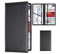 TOURSUIT Car Registration and Insurance Card Holder, Vehicle License Document Glove Box Compartment Organizer, Interior Car Accessories for Women Men Teens (Carbon Fiber Black)