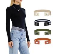 TOURZOO Belts for Women/Men Buckle Free Elastic Belt Invisible No Buckle Stretch Waist Belt for Jean Pants, 1pcs/Grey-blue, S-M:Waist size 20''-50''