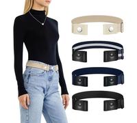 TOURZOO Buckle Free Elastic Belt Invisible No Buckle Stretch Slim Waist Belt For Jean Pants,Dresses, Women/Men,No Bulge, 1p/ Beige