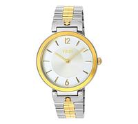 TOUS Analogue watch with gold-plated steel bracelet for women, diameter 36 mm and metal dial, functions: hours and minutes, water-resistant to 3 ATM, S-Band collection