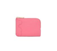 TOUS Anniversary Small Zip Wallet for Women, Pink, Compact Coin Purse with Decorative Details, Gold Clasp