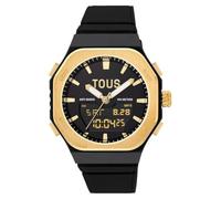 TOUS Women's Watches Bet Analog/Digital Watch in Gold-Plated Steel with Black Nylon Bracelet