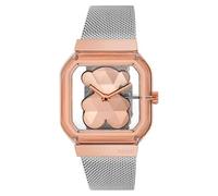TOUS D-Bear Party Analog Watch with Steel Bracelet, Pink gold and silver, Classic
