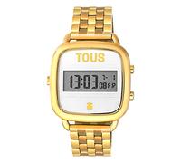 TOUS Digital watch with gold-plated IP steel bracelet, hours, minutes, seconds, day, month, day, weekday, chronograph and 1/100 second alarm functions, water-resistant to 5 ATM, D-Logo collection