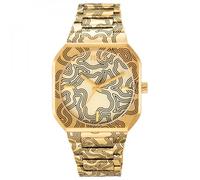 TOUS Lit Gold Steel Engraved Bracelet Analog Watch, gold, Modern