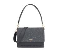TOUS Monogram Shoulder Bag, Dark Grey, Adjustable Strap, Gold Details