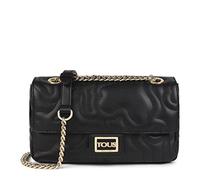 TOUS S. K Dream Lapel Shoulder Bag Black, Women, Small, Black/White, PEQUEÑO