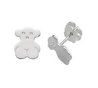 TOUS Sterling Silver Earrings for Girls with Snap Closure, Size 0.65 x 0.85 cm, Simplicity and Elegance, ALL Bear Collection