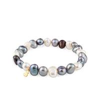 TOUS Women's beaded bracelet with bear pattern in 18k yellow gold, 17.5cm long, elegant and versatile, pearl collection