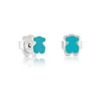 TOUS Women's Sterling Silver Earrings with 0.6cm Bear Pattern and Snap Clasp, Simple and Versatile, Muffin Collection