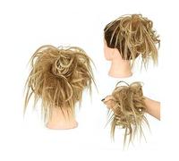 Tousled Messy Bun Hair Piece Straight Curly Mix Ponytail Extensions Fake Synthetic Elastic Band Scrunchies Hairpiece for Women Girls (Color : Q17 60) (Q17 30T4),Q17 30T4