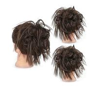 Tousled Messy Bun Hair Piece Straight Curly Mix Ponytail Extensions Fake Synthetic Elastic Band Scrunchies Hairpiece for Women Girls (Color : Q17 60) (Q17 6),Q17 6
