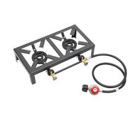 TouSuaRSi 8000W Double Burner Gas Stove Portable Camping Gas Cooker Burner with Regulator Hose Outdoor Gas Stove Heat Adjustable for Restaurant Catering, Patio Camp BBQ