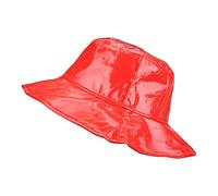 Toutacoo, Wide-Brimmed Vinyl Rain Hat Red
