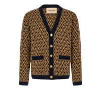 Toute La V Jacquard Cardigan - male - Valentino - Cardigans - Brown - L - Knitwear L