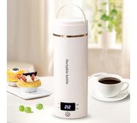 Touxila Portable Electric Kettle for Travel - Small Min Hot Water Boiler/Heater/Warmer，Quick Boiling (400ML, Beige)
