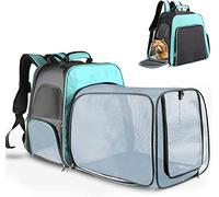 TOUZUTY Pet Backpacks for Dogs Cats Cat Backpack with Large Space Window Change Mat Safety Lock and Front Opening Carry Bag Expandable Foldable Breathable