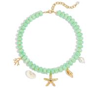TOVABA Boho Beaded Choker Necklace for Women, Shell Starfish Resin Charm Beach Summer Adjustable Layered Necklace, M, Resin, No Gemstone