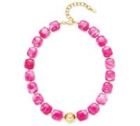 TOVABA Chunky Bead Necklace For Women, Multicolour Resin Beaded Choker, Adjustable Rounded Cube Bead Statement Necklace For Daily Wear Summer Beach Party Gift For Her