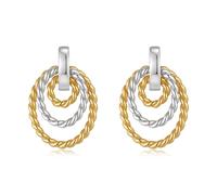 TOVABA Gold and Silver Two-Tone Earrings for Women - Hypoallergenic Earrings Non-Tarnish Statement Jewellery for Everyday Wear, Work, or Gift Giving