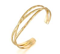 TOVABA Gold Bangle for Women - Stylish Twisted Chunky Gold Bangles for Women, Hypoallergenic & Tarnish-Gift Bracelet for Summer, Work & Everyday Wear