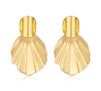 TOVABA Gold Shell Earrings for Women Boho Chic Ocean Inspired Design Vintage Style Summer Earrings Gold Hypoallergenic Accessories for Daily Wear