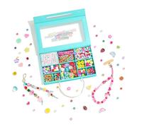 TOVABA Keychain Making Kit DIY Bag Charm Preppy Beads for Jewellery Making with Alphabet Letters, Smiley Faces, Fruit, Hearts & Stars - Kids Keyring Making Kit Phone Charm Craft Gift