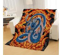 Tovast 3D Dragon Blanket Double 150x200cm Microfiber Cosy Flannel Chinese Style Throw Blankets Soft Warm Plush Lightweight for Couch Bedroom Office Travel Camping(Image 25-9)