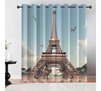Tovast 3D Eiffel Tower Blackout Curtains Eyelet Curtains Polyester Fabric Dinosaur Window Drapes 46" W x 90" D 2 Panels Thermal Insulated Soundsproof Privacy for Living Room Bedroom(Image 28-5)