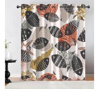 Tovast 3D Fish Blackout Curtains Eyelet Curtains Polyester Fabric Marine Life Window Drapes 52" W x 84" D 2 Panels Thermal Insulated Soundsproof Privacy for Living Room Bedroom(Image 5-2)