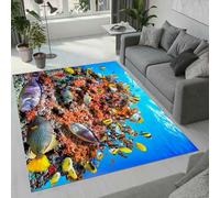 Tovast 3D Fish Rug Fluffy Soft Skin-Friendly Marine Animal Rugs 100x200cm Washable Anti-Slip Short Pile Carpet Mat for Bedroom Living Room Kitchen Decor(Image 66-8)