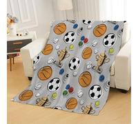 Tovast 3D Football Basketball Blanket Single 130x150cm Microfiber Cosy Flannel Trophy Throw Blankets Soft Warm Plush Lightweight for Couch Bedroom Office Travel Camping(Image 46-16)