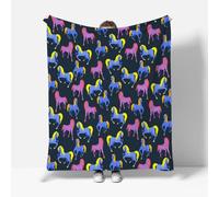 Tovast 3D Horse Blanket Double 150x200cm Fluffy Flannel Microfiber Fleece Cosy Warm Sofa Throw Blanket Neon Lights Animal for Couch Bed Bedroom Office Travel Camping(Image 28-23)