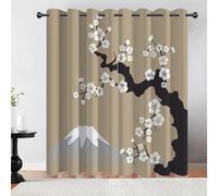 Tovast 3D Japanese Style Blackout Curtains Eyelet Curtains Polyester Fabric Art Window Drapes 42" W x 63" D 2 Panels Thermal Insulated Soundsproof Privacy for Living Room Bedroom(Image 8-13)