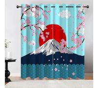 Tovast 3D Japanese Style Blackout Curtains Eyelet Curtains Polyester Fabric Art Window Drapes 46" W x 72" D 2 Panels Thermal Insulated Soundsproof Privacy for Living Room Bedroom(Image 6-19)
